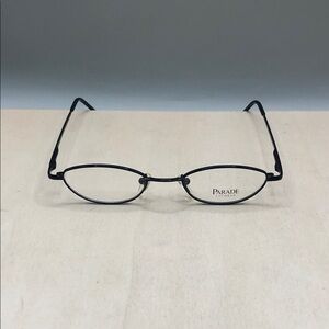 Parade Eyewear 1521 Black 46-19-135 Metal Full Rim Eyeglasses Slim Skinny Oval